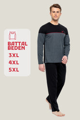 MOD Men Big Size Button Placket Pajama Set